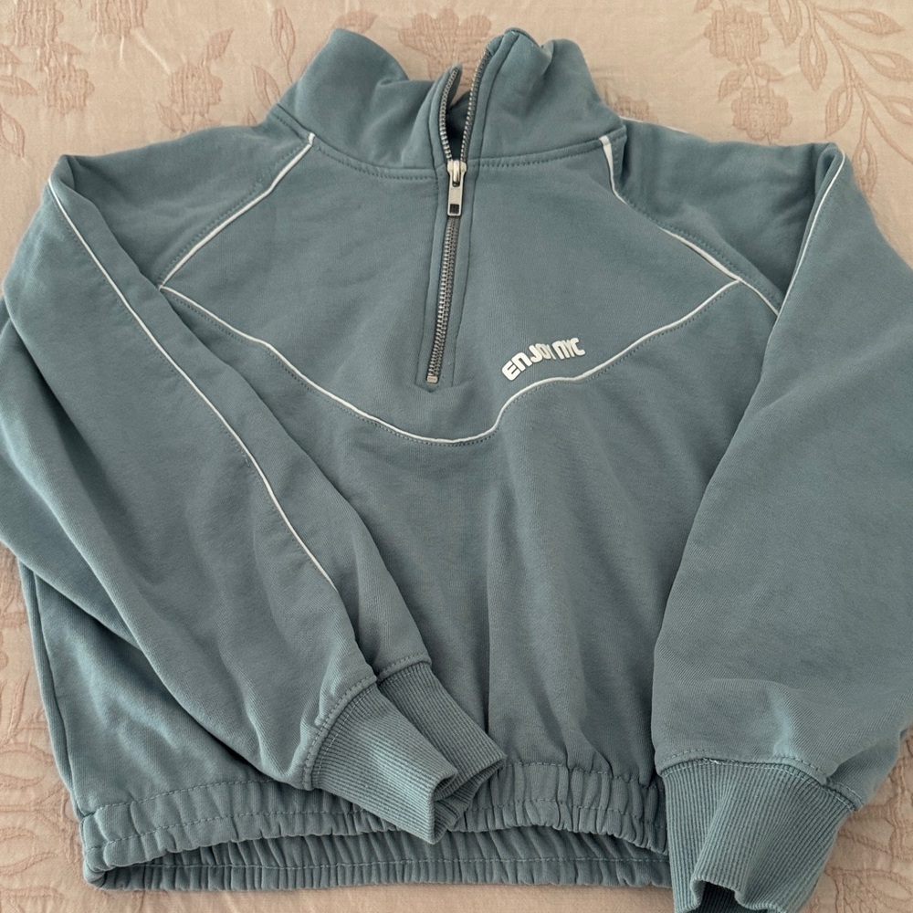 🗽Zara Girl’s dusty Blue Zip-Up Sweatshirt Pullover Sz 13-14